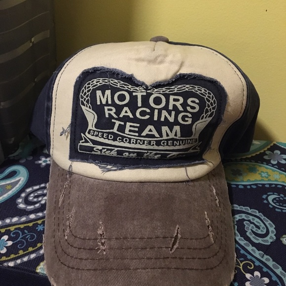 NWT Distressed Motor Racing Team Cap - Picture 2 of 4